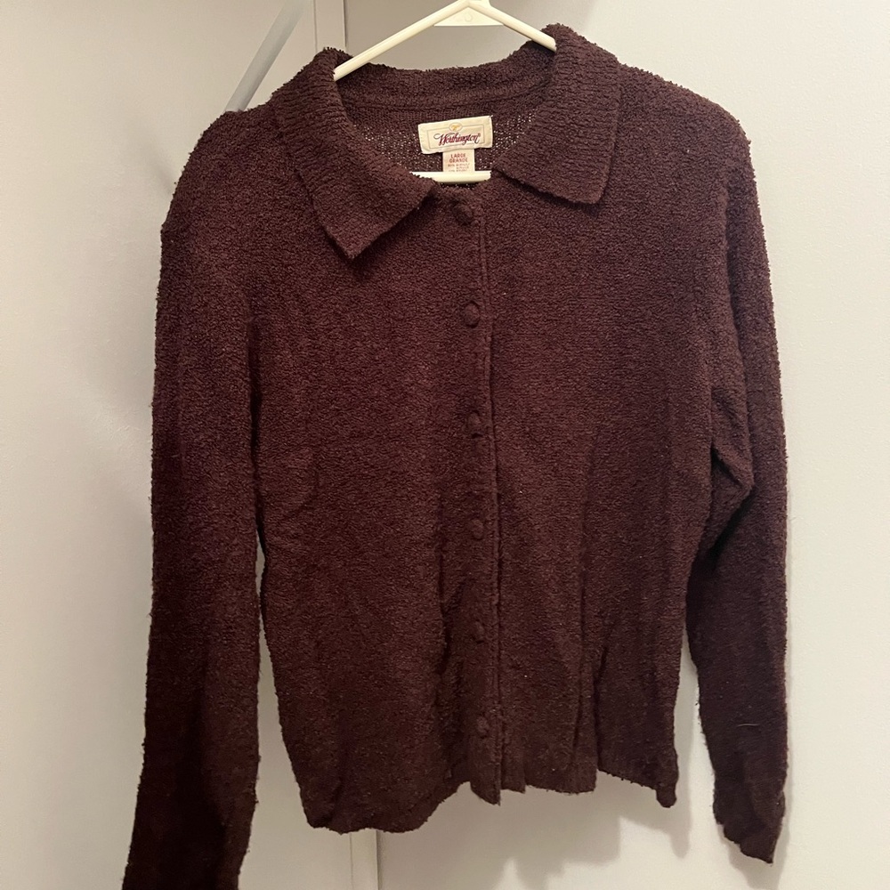Worthington Chocolate Brown Button-Up Cardigan